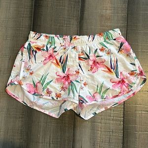 Tropical Flowers Small Old Navy Lined Athletic Shorts